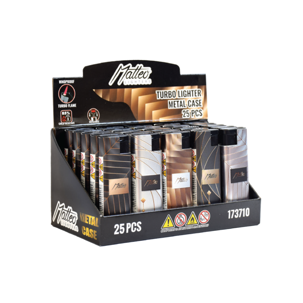 Matteo Metal Turbo Lighter Luxury Windproof | 1 Lighter; supplier range shown, quantity supplied stated in description