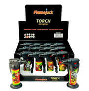 Flamejack Translucent Big Torch Jet Lighter Rasta Design Blow Torch | 1 Lighter