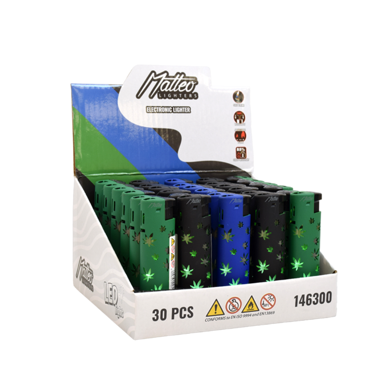 Jet Lighter 146300 Matteo in Metal case Inner LED Light up Weed | 1 Lighter; supplier range shown, quantity supplied stated in description
