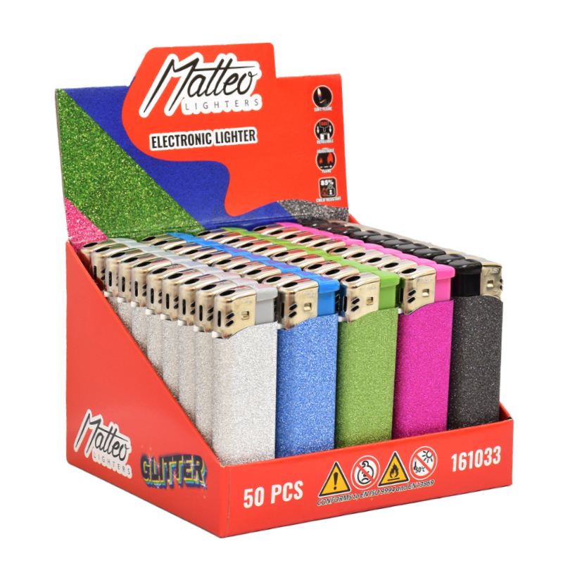 Electronic Lighter 161033 Matteo Glitter Pretty | 1 Lighter; supplier range shown, quantity supplied stated in description