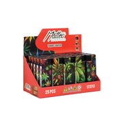 Turbo Lighter 173717 – Matteo Metal Case with Touchable Label “Neon Rasta Cannabis” | 1 Lighter