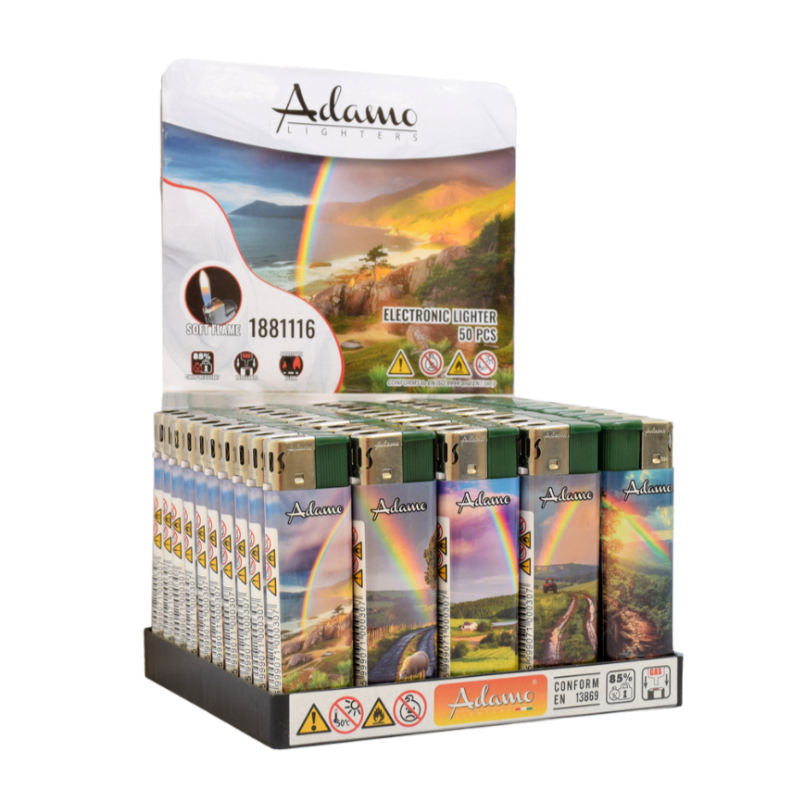 Electronic Lighter 1881116 Adamo Design Label - Rainbow | 1 Lighter; supplier range shown, quantity supplied stated in description
