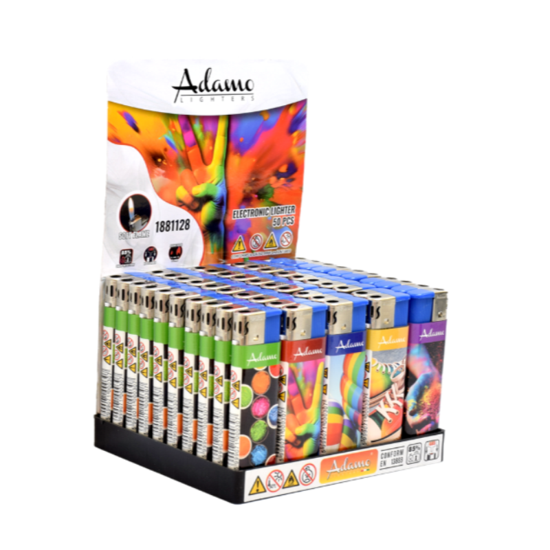 Electronic Lighter 1881128 Adamo Design Label - Colorful | 1 Lighter; supplier range shown, quantity supplied stated in description