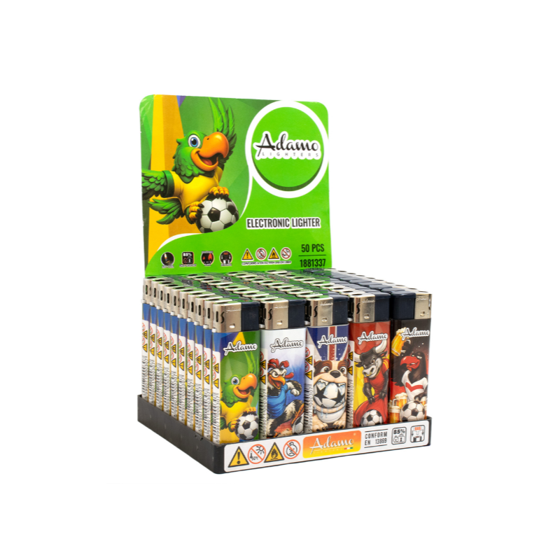 Electronic Lighter 1881337 Adamo Design label Football Animals | 1 Lighter; supplier range shown, quantity supplied stated in description