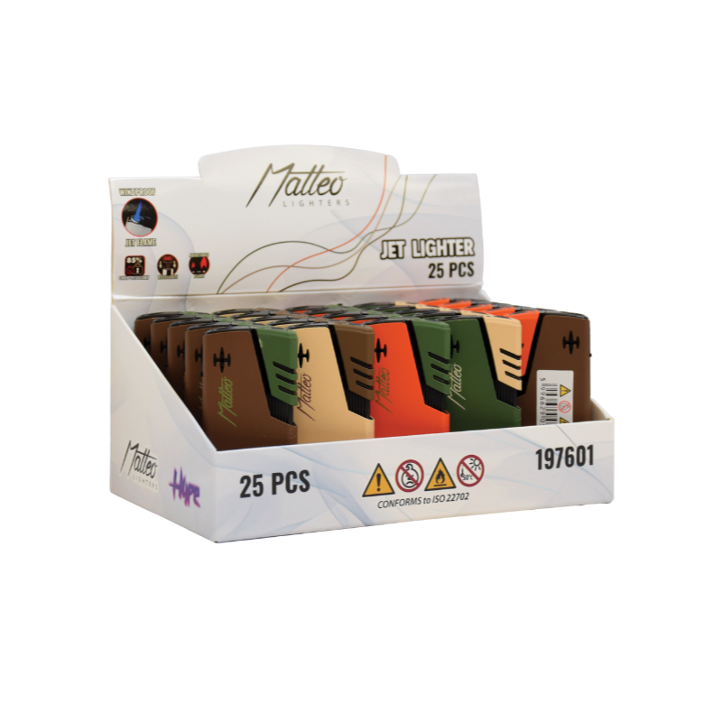 Jet Lighter 197601 – Matteo in Metal Case “Hype Hunter” | 1 Lighter; supplier range shown, quantity supplied stated in description