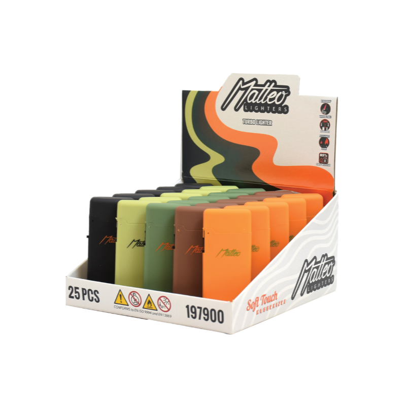 Turbo Lighter 197900 – Matteo Kansas Rubberized Outdoor | 1 Lighter; supplier range shown, quantity supplied stated in description