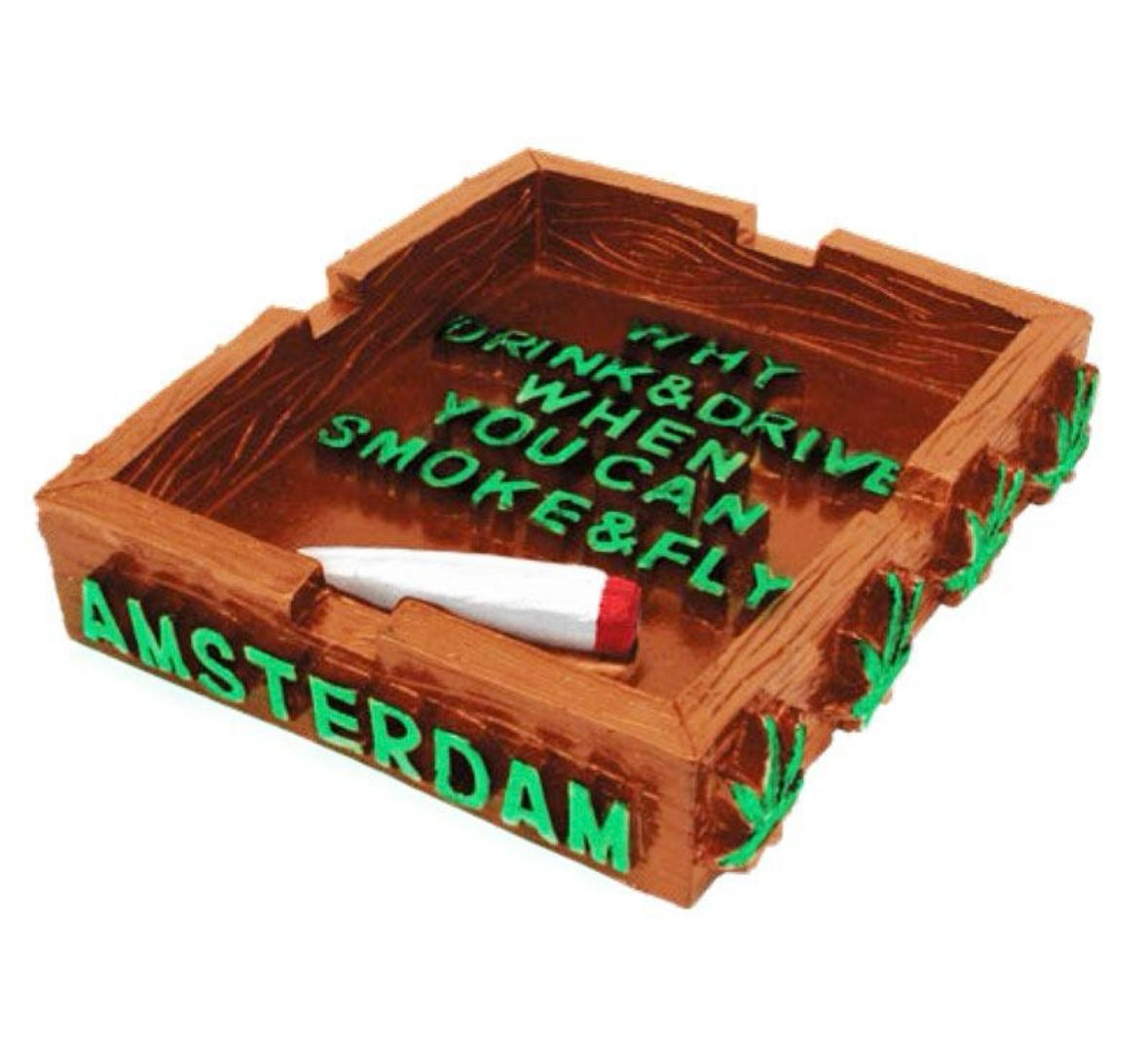 Amsterdam Brown Square Resin Ashtray — 1 Piece