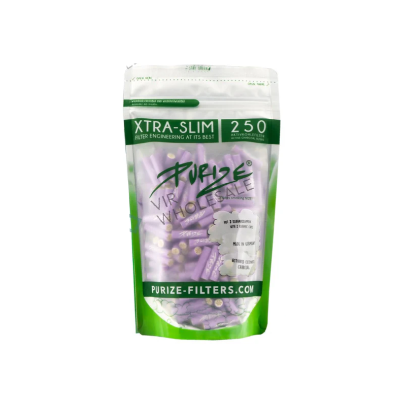 PURIZE XTRA Slim lilac activated-carbon filters, 250 pack