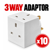 3-Way Multi Plug Power Adaptor | 10 Pack