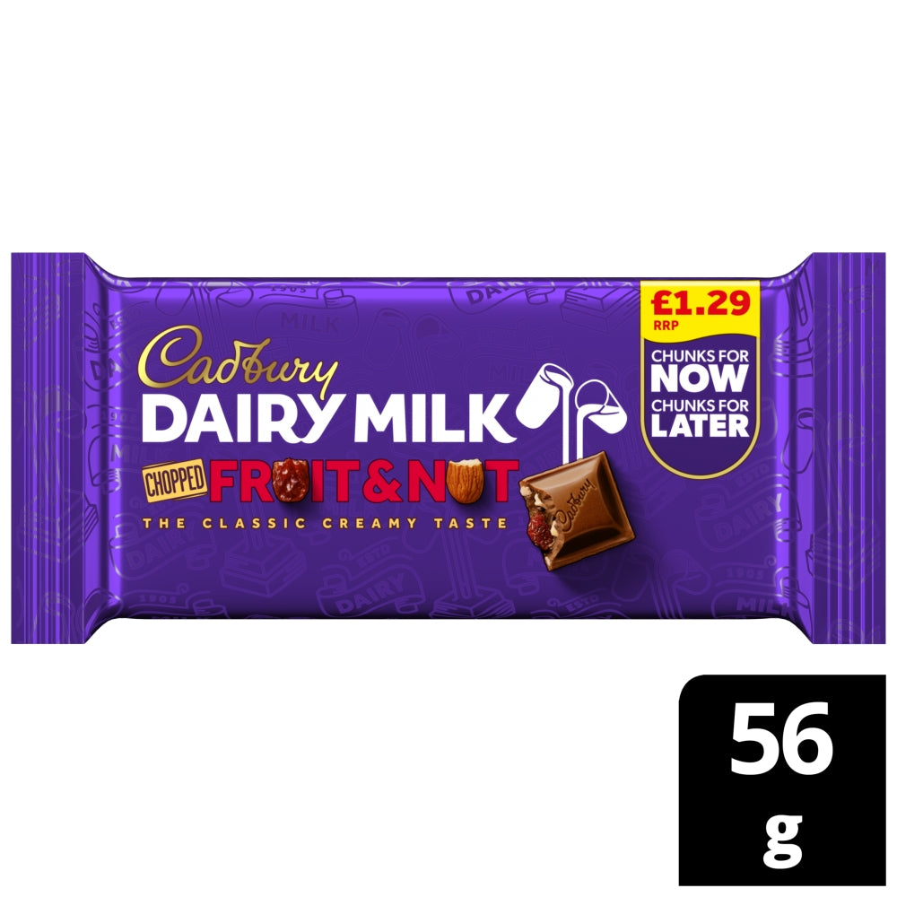 Cadbury Dairy Milk Fruit & Nut56g £1.29 retail bar