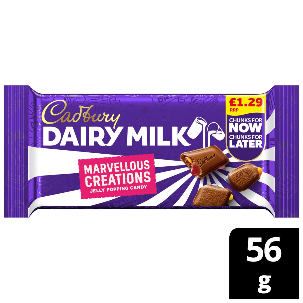 Cadbury Dairy Milk Marvellous Creations Jelly Popping Candy56g £1.29 retail bar