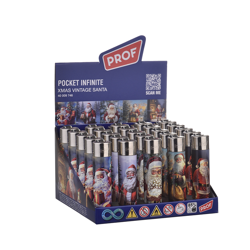 Prof Xmas Vintage Santa Metal Lighter Pocket Infinite – 40009746 | 1 Lighter; supplier range shown, quantity supplied stated in description