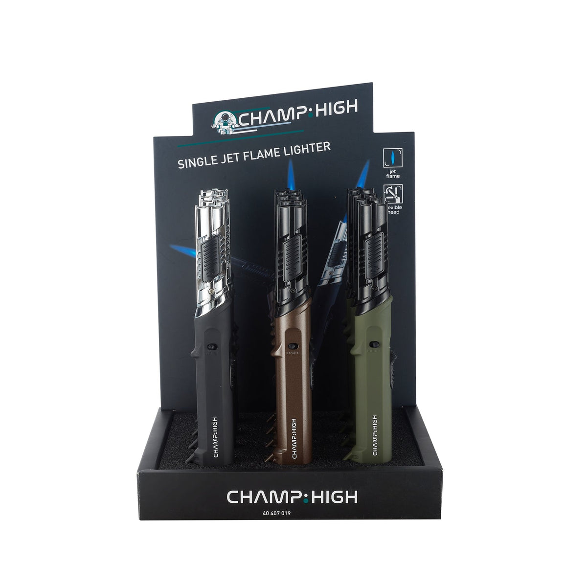 Champ High Single Jet Flame Lighter – Adjustable Torch Flame | 1 Lighter; supplier range shown, quantity supplied stated in description