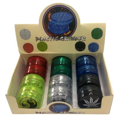 5cm 3-Part Acrylic Grinder assorted designs HX048-2