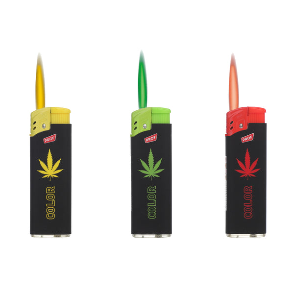 PROF Colour Flame Turbo Windproof Lighter — range shown; one assorted lighter supplied