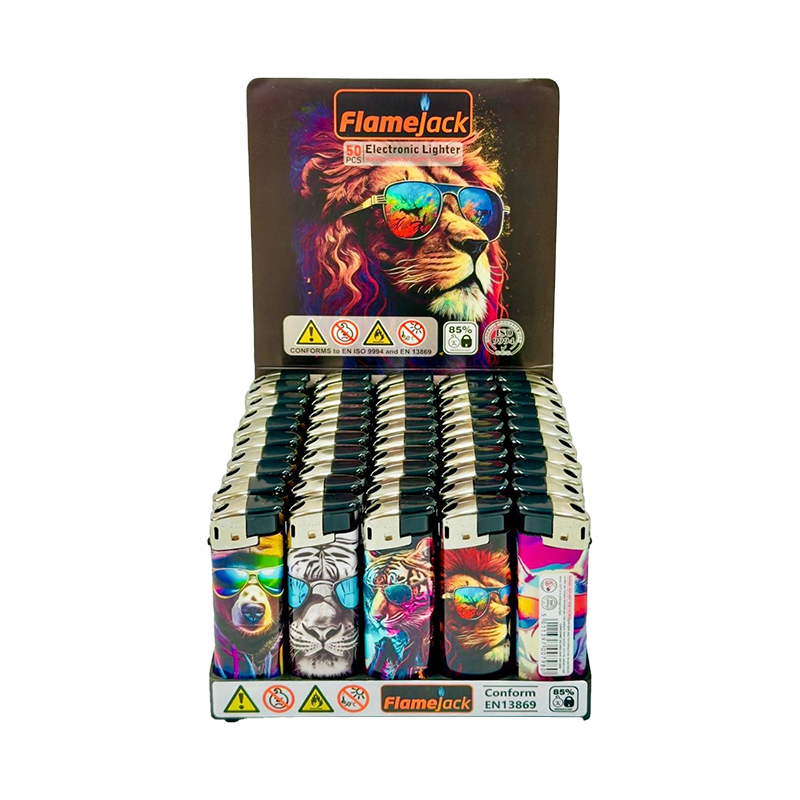 Flamejack Electronic Refillable Lighter Animals Design | 1 Lighter; supplier range shown, quantity supplied stated in description