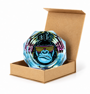 Gorilla with Shutter Shades and Headphones Glass Ashtray — 1 Piece