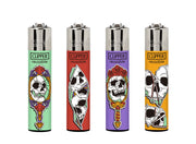 Clipper Mirror Skulls Refillable Lighter | 1 Assorted Design
