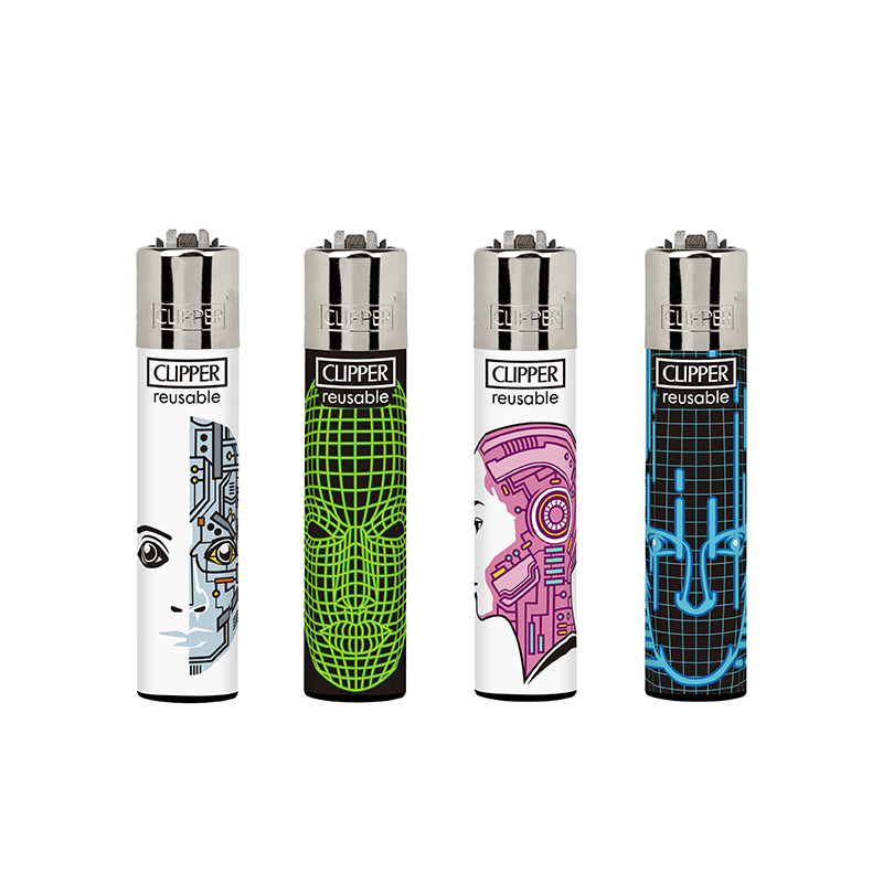 Clipper AI Faces Refillable Lighter — range shown; one assorted lighter supplied