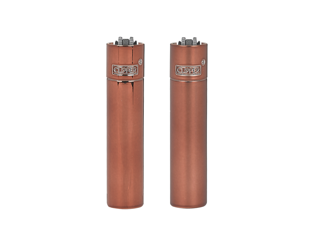 Clipper Volcano Metal Refillable Lighter & Case — one lighter and case