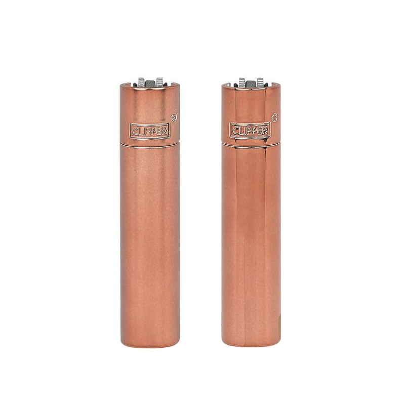 Clipper Dark Rose Gold Metal Refillable Lighter & Case — one lighter and case