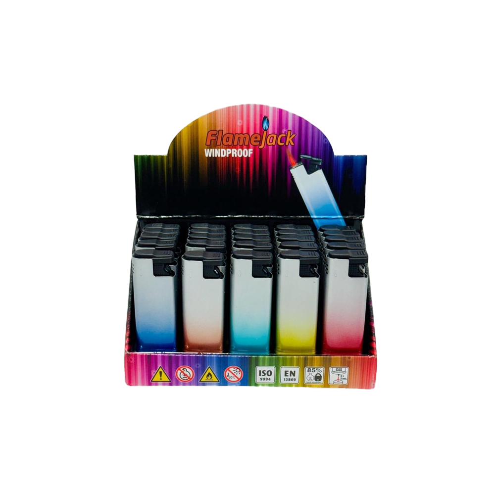 Flamejack Metal Windproof Case Blue Flame Lighter Rainbow 4 | 1 Lighter; supplier range shown, quantity supplied stated in description
