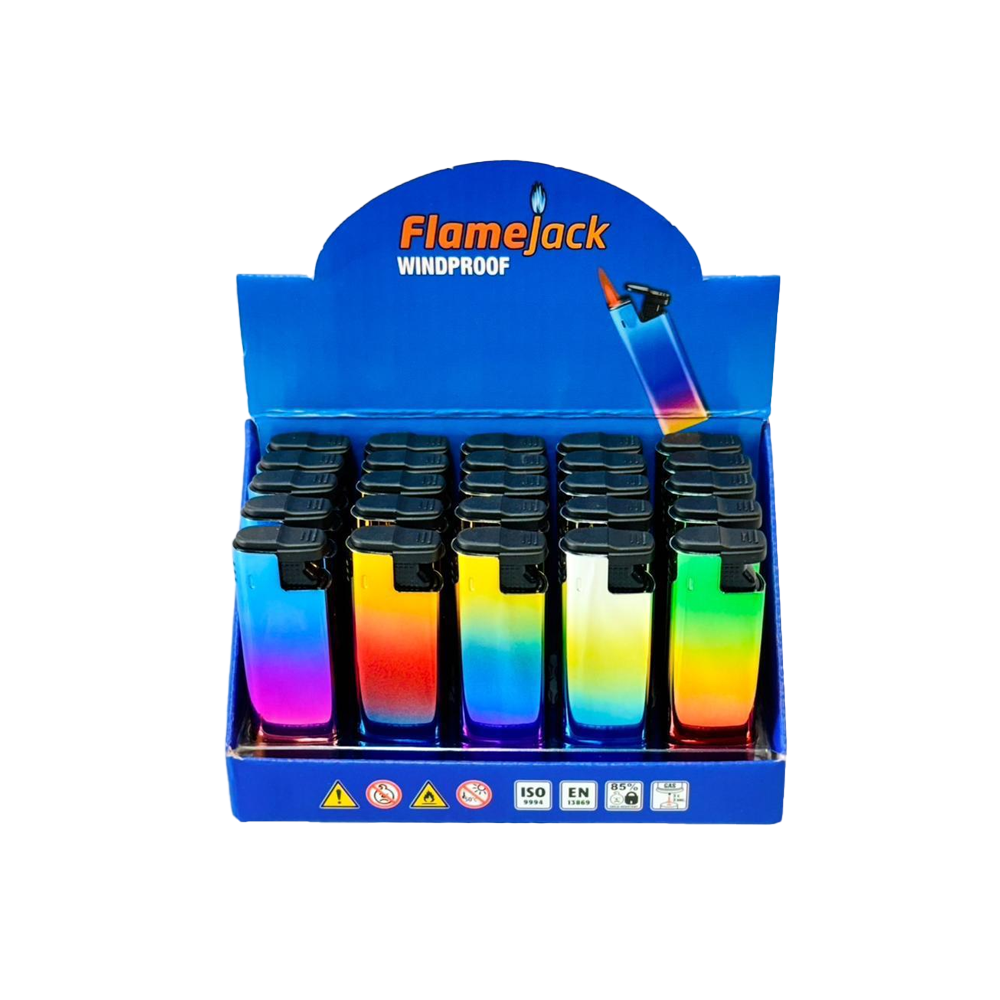 Flamejack Metal Windproof Case Blue Flame Lighter Rainbow | 1 Lighter; supplier range shown, quantity supplied stated in description