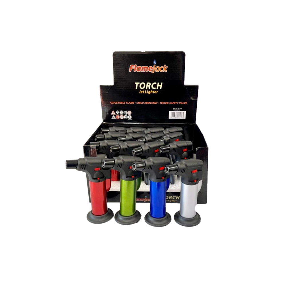 Flamejack Metallic Big Torch Jet Lighter — range shown; one assorted lighter supplied