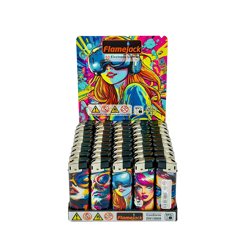 Flamejack Fashion Girl Refillable Lighter | 1 Assorted Design; range shown, one lighter supplied