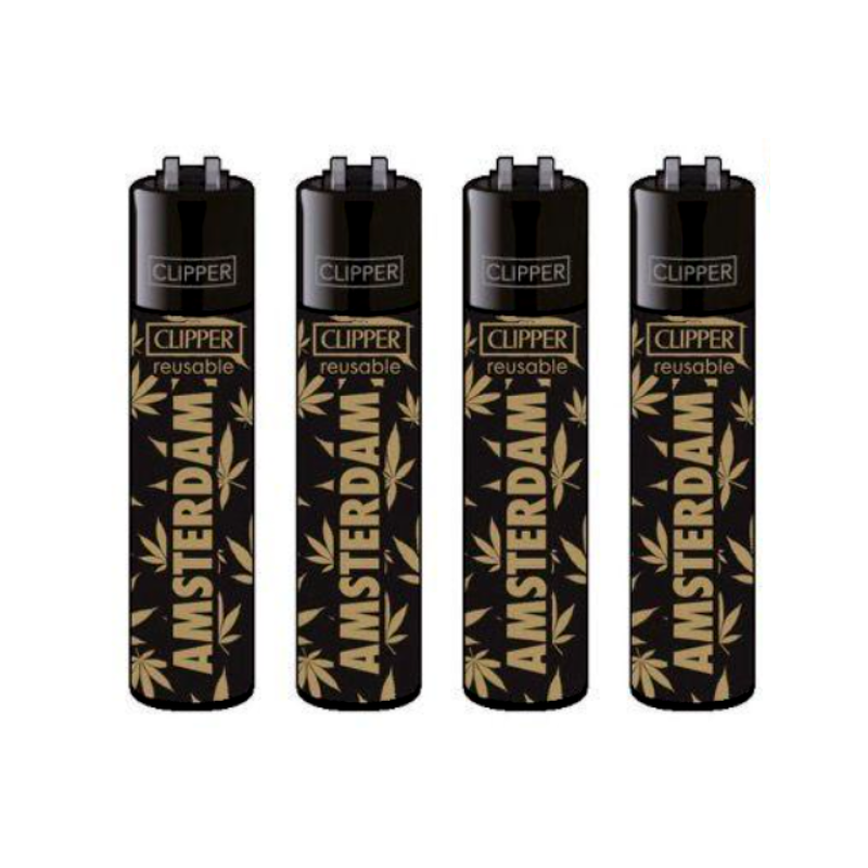 Clipper Gold Leaves Refillable Lighter — range shown; one assorted lighter supplied