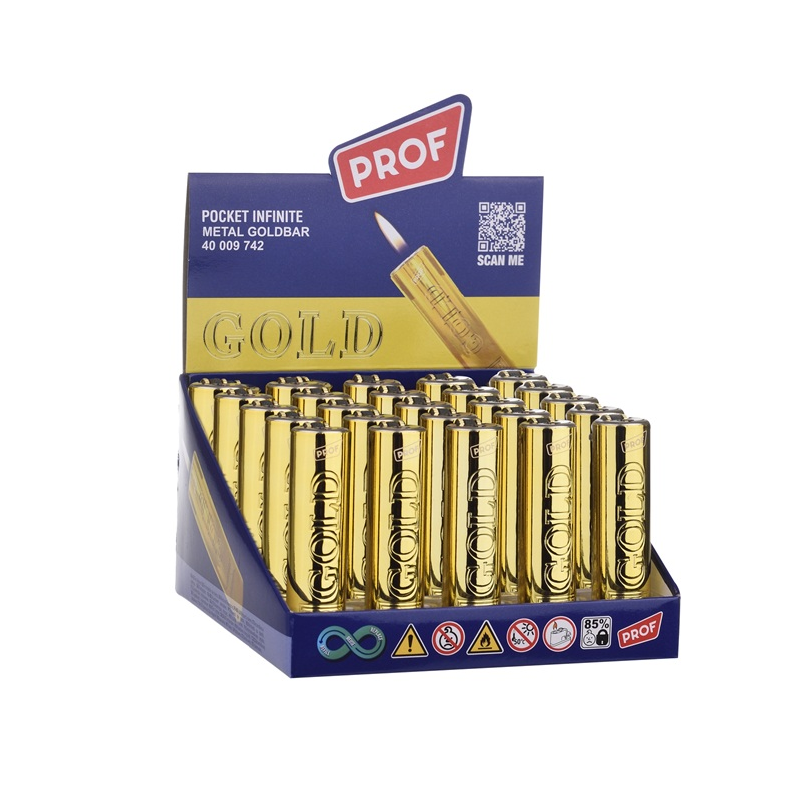 Prof GoldBar Metal Lighter Pocket Infinite – 40009742 | 1 Lighter; supplier range shown, quantity supplied stated in description