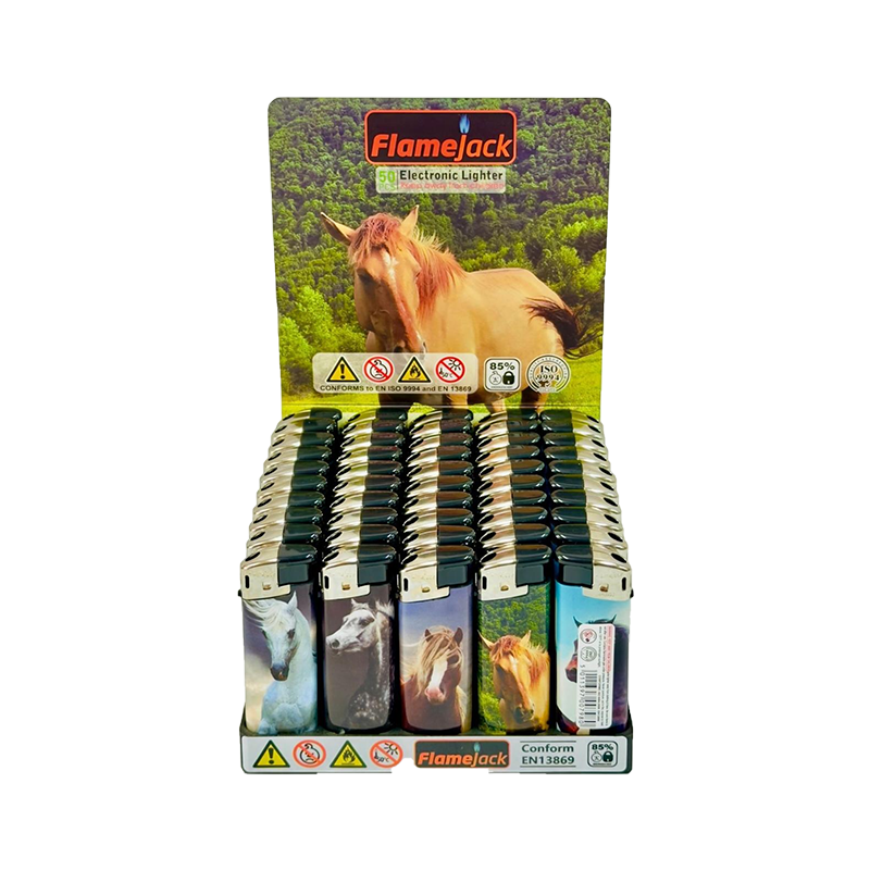 Flamejack Electronic Refillable Lighter Horse Design | 1 Lighter; supplier range shown, quantity supplied stated in description