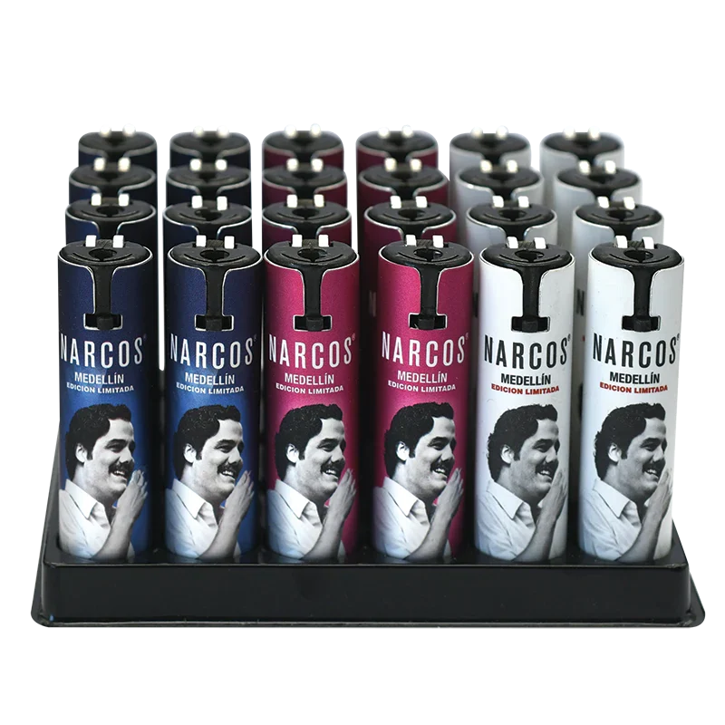 Narcos Metal Lighters — range shown; one assorted lighter supplied