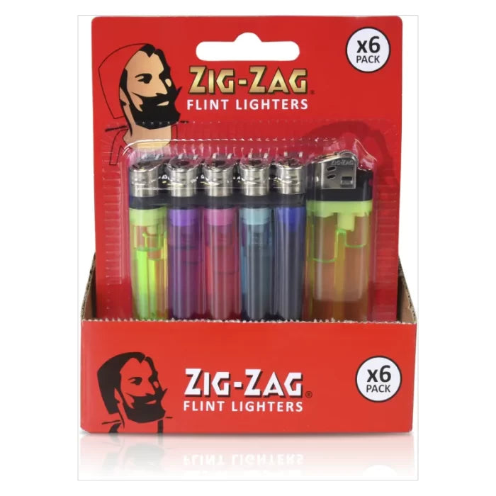 Zig-Zag Flint Lighters | 6 Pack; range shown, see quantity supplied in description