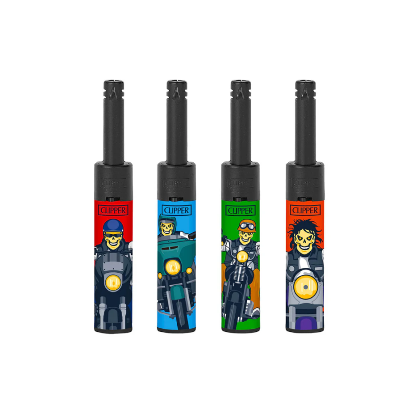 Clipper Mc Skulls Mini Tube Refillable Lighter — range shown; one assorted lighter supplied