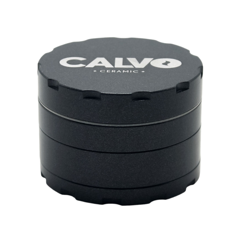 Calvo ceramic-coated four-part grinder, black 63mm