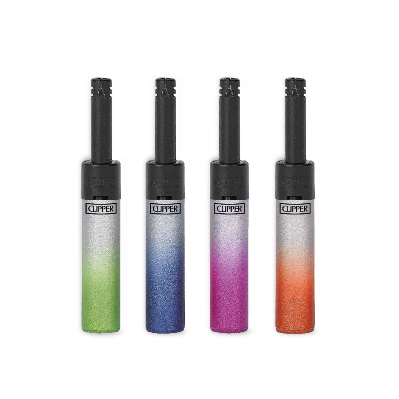 Clipper Metallic G Silver Mini Tube Refillable Lighter — range shown; one assorted lighter supplied