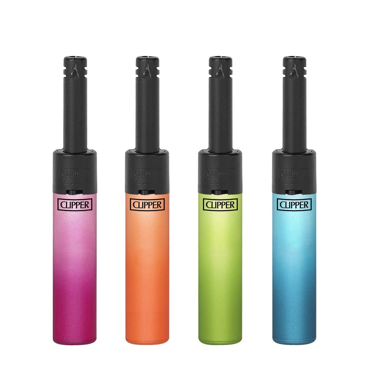 Clipper Metallic Gradient 10 Mini Tube Refillable Lighter — range shown; one assorted lighter supplied