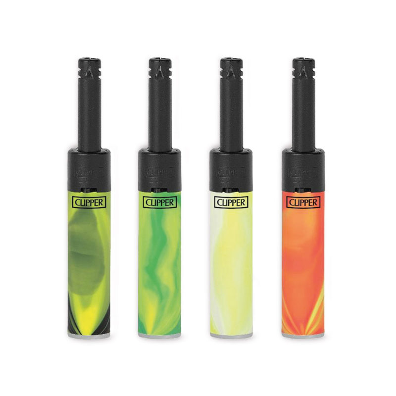 Clipper Nebula Mix 4+Lb Mini Tube Refillable Lighter — range shown; one assorted lighter supplied