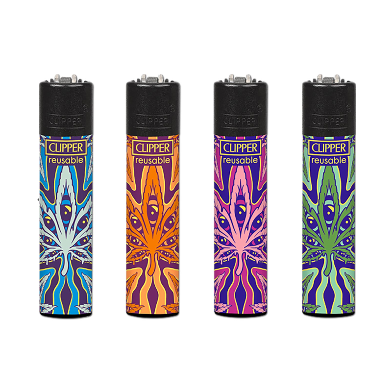 Clipper Psychedelic Leaf Refillable Lighter — range shown; one assorted lighter supplied