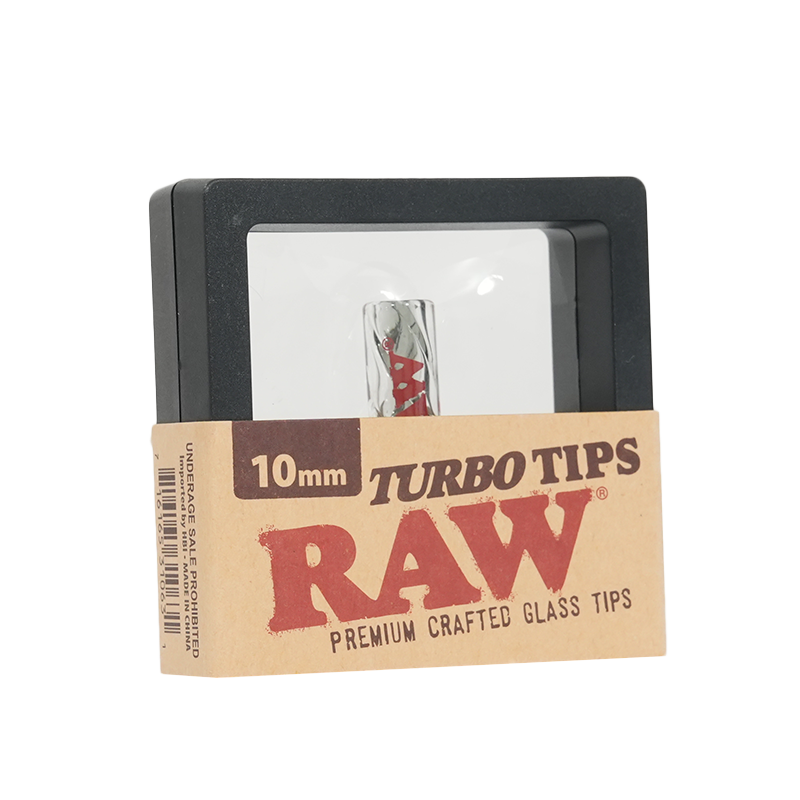 RAW Premium Turbo Glass Tip 10mm in its individual presentation case