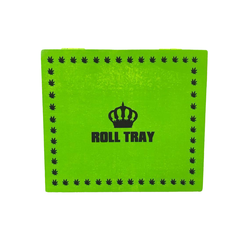 Roll Tray Wooden Storage Box — Large Green