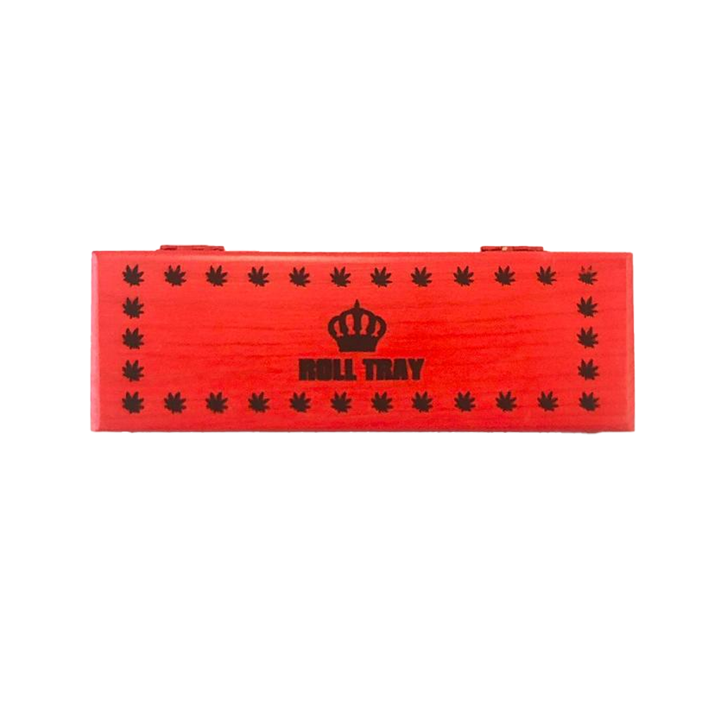 Roll Tray Wooden Storage Box — Small Red