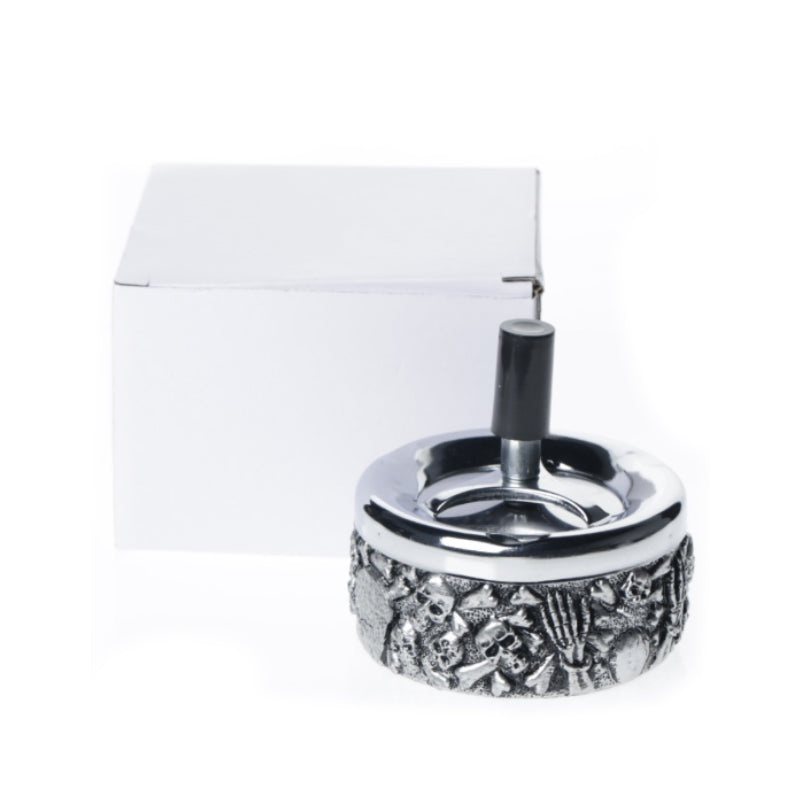 Skull Push-Down Spinning Ashtray SS-1605 — 9.5cm — 1 Piece