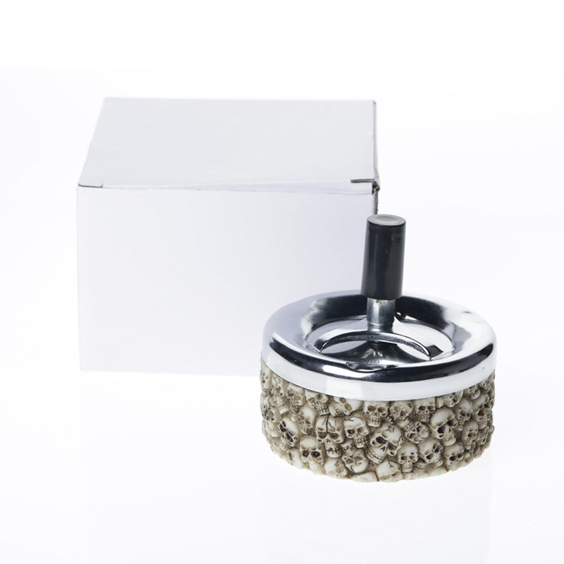 Skull Push-Down Spinning Ashtray SS-1612 — 9.5cm — 1 Piece