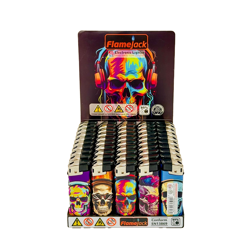 Flamejack Electronic Refillable Lighter Skull Design | 1 Lighter; supplier range shown, quantity supplied stated in description