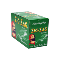 Zig-Zag Green Regular Rolling Papers — 100-Pack Carton