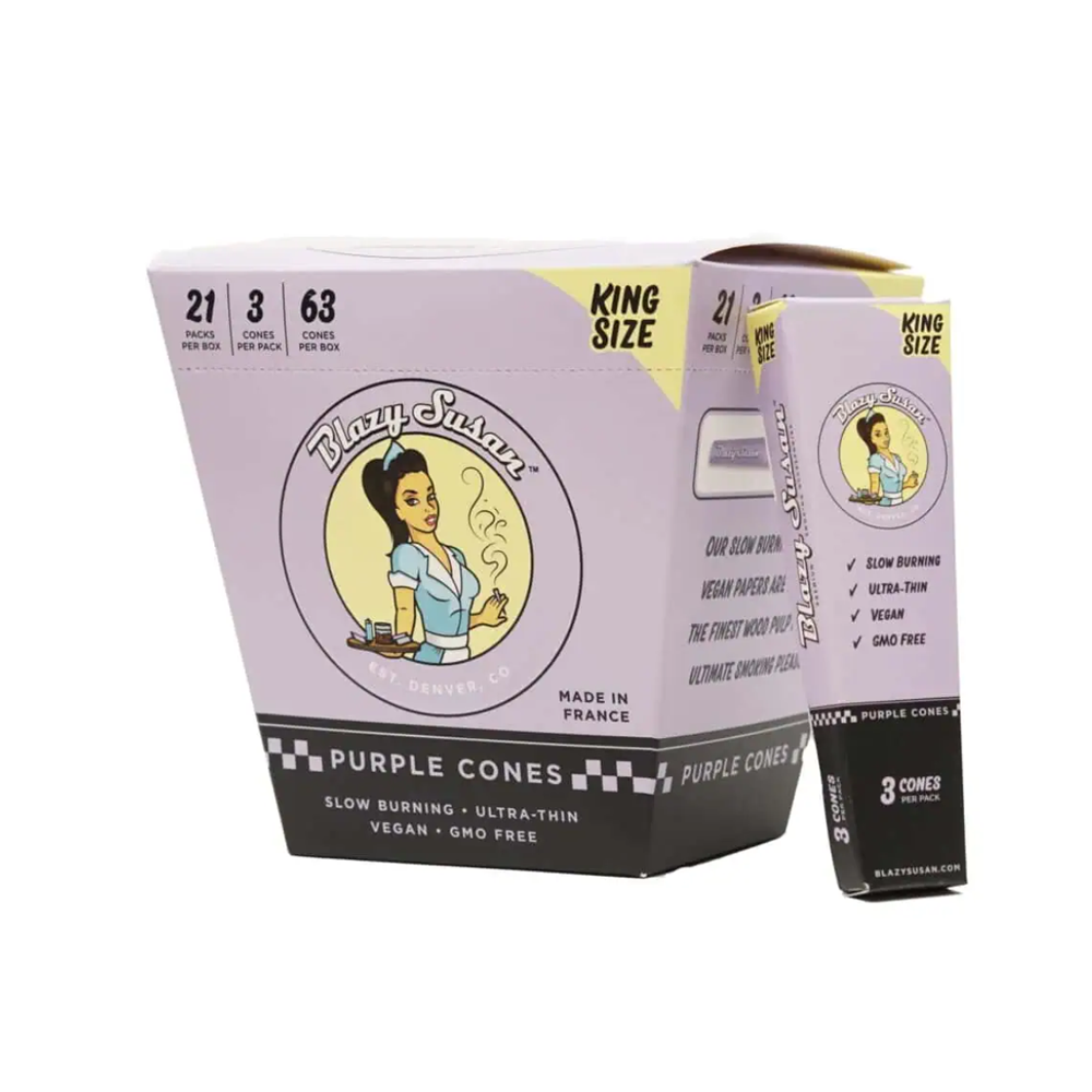 Blazy Susan Purple King Size Cones 3-Pack