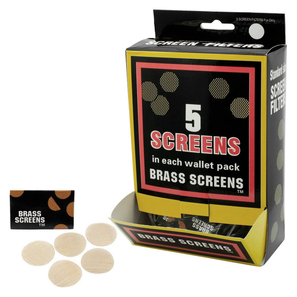 Brass Pipe Screens 5-pack retail display