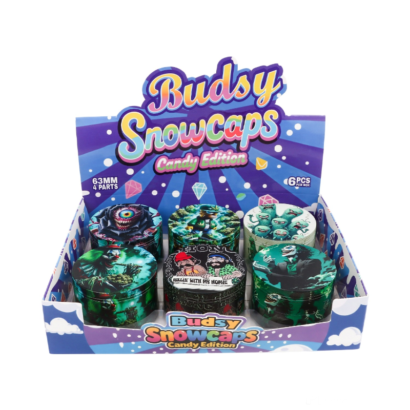 Budsy Snowcaps Candy Edition 4-Part Grinder 63mm SS-2100 display